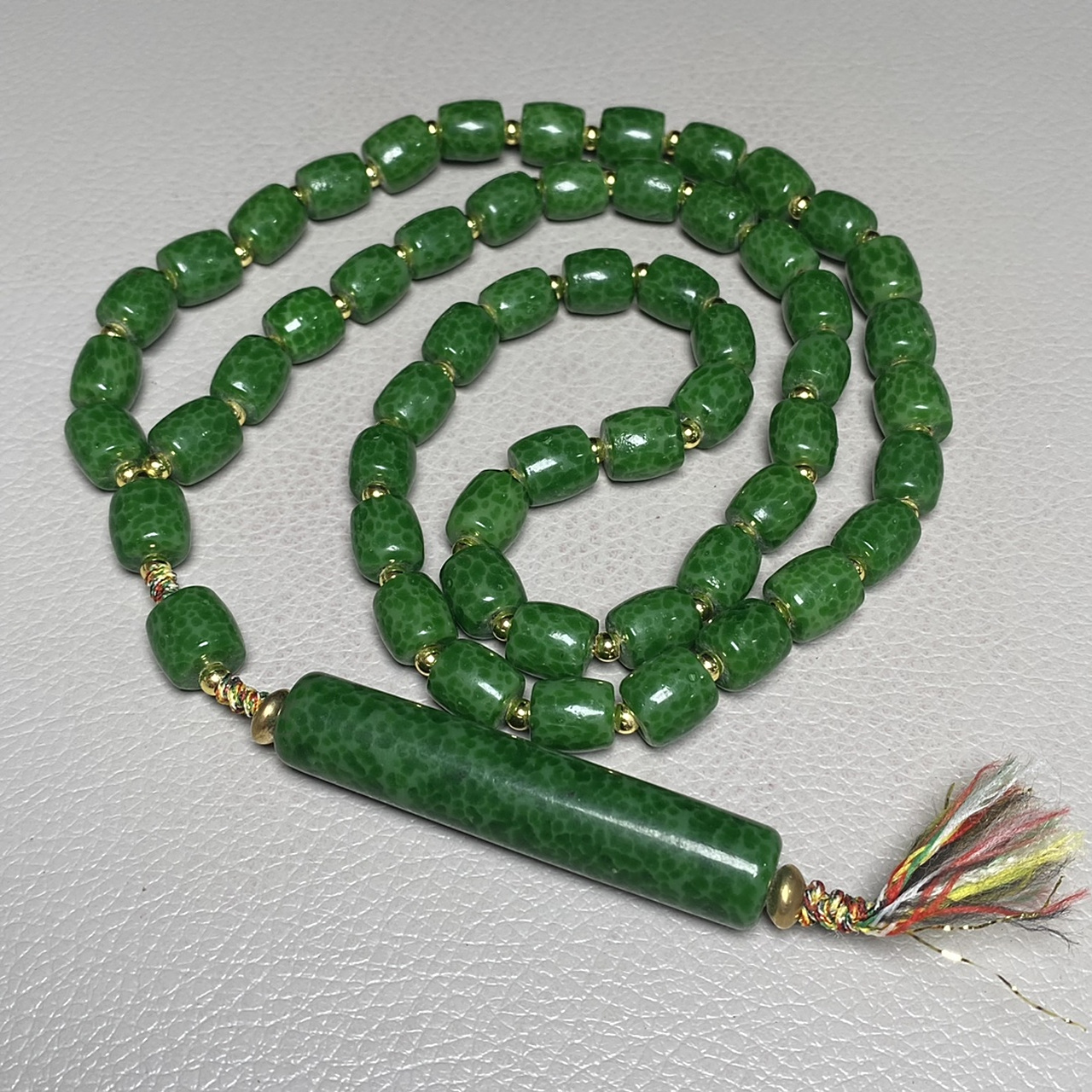 回流老料琉璃青蛙皮精心编制项链 尺寸:10毫米 翎管56*12毫米 琉璃