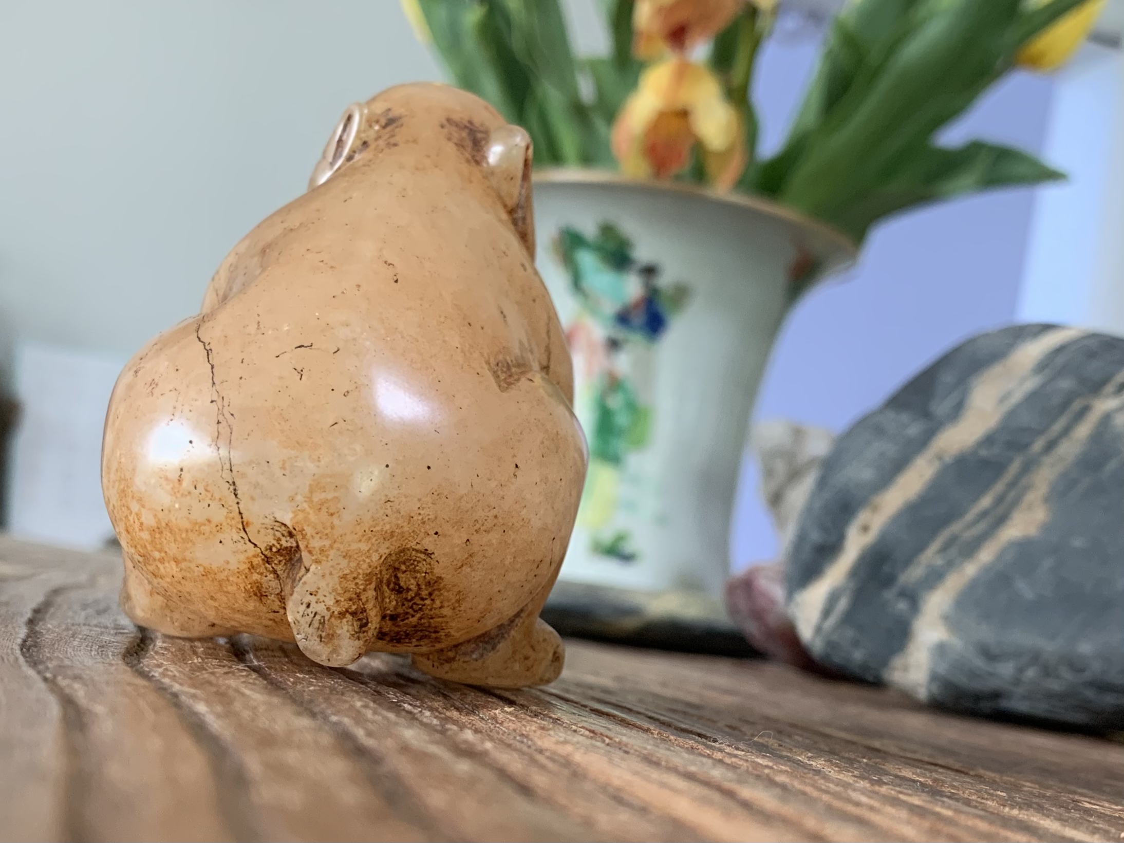 古玉古水晶 汉代水晶熊镇