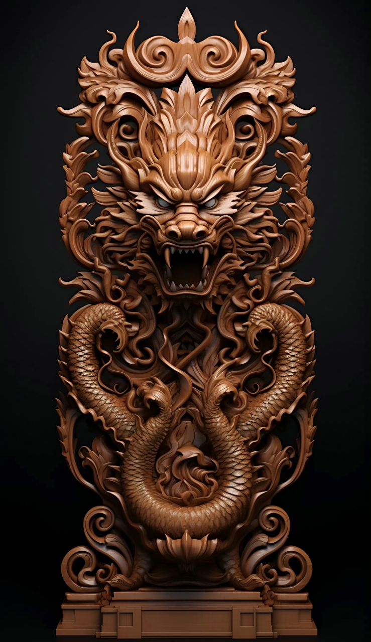 高清木雕中国龙,生命此岸,风雨阳光冷暖圆缺,铭记并感恩,就好.