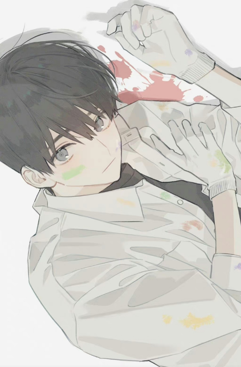 清新的服饰少年动漫插画