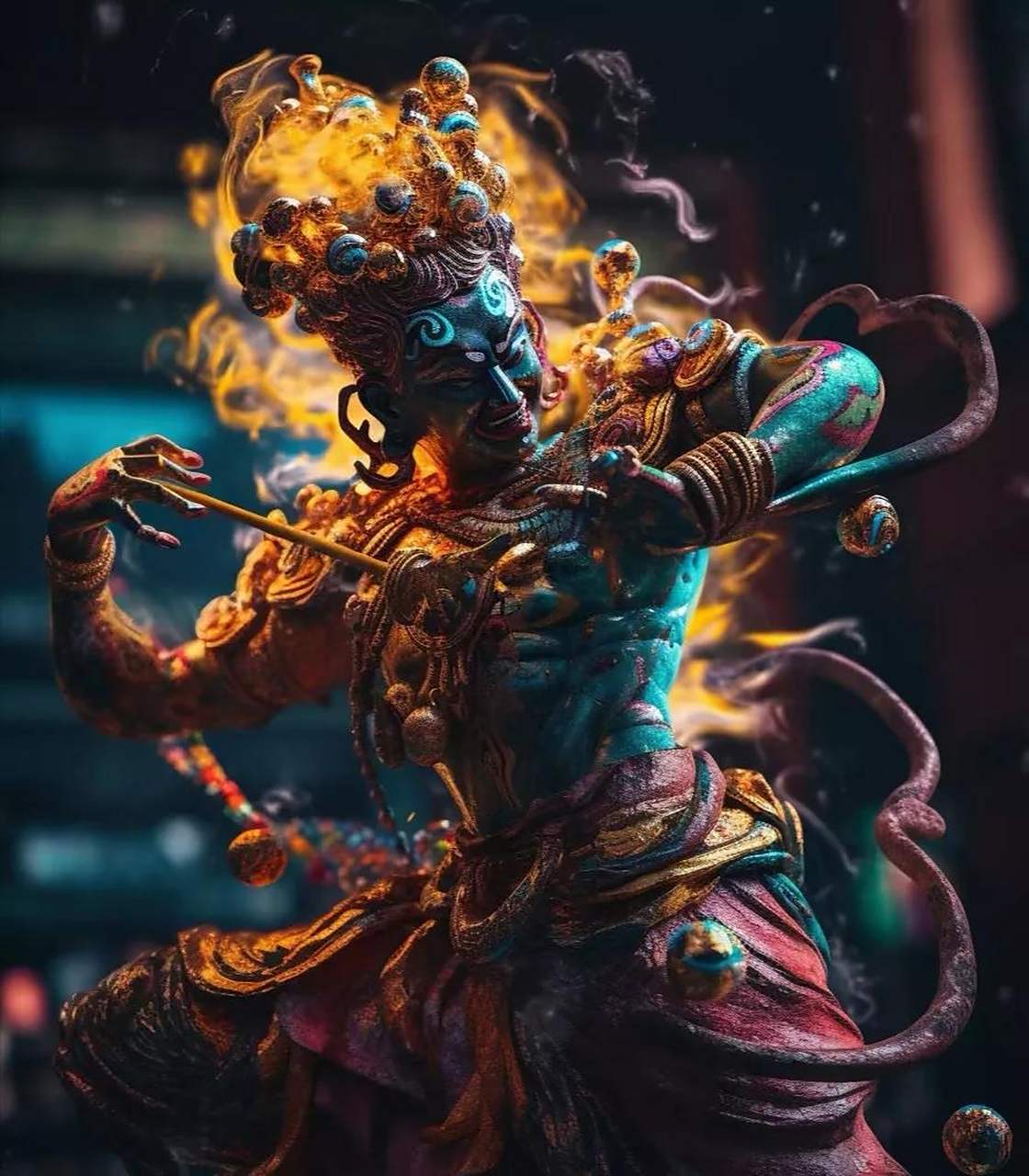 画师"爆缸"神话作品欣赏:金刚与罗汉. #动漫# #插画# #神话故事