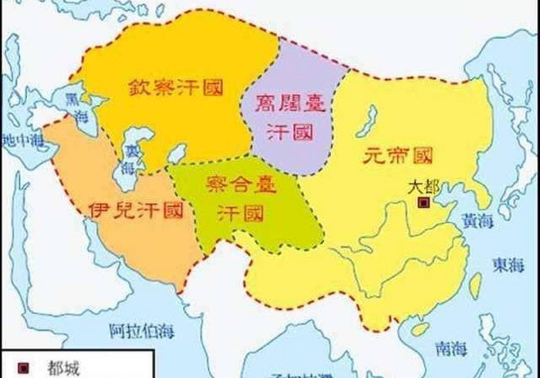 大蒙古帝国版图巅峰图片