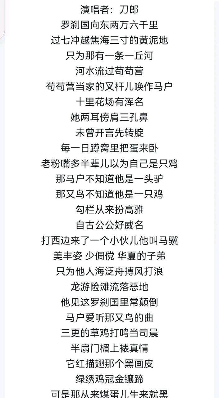 晚饭后我叫儿子过来:"你把刀郎的《什刹海市》这首歌解释一下给我听.