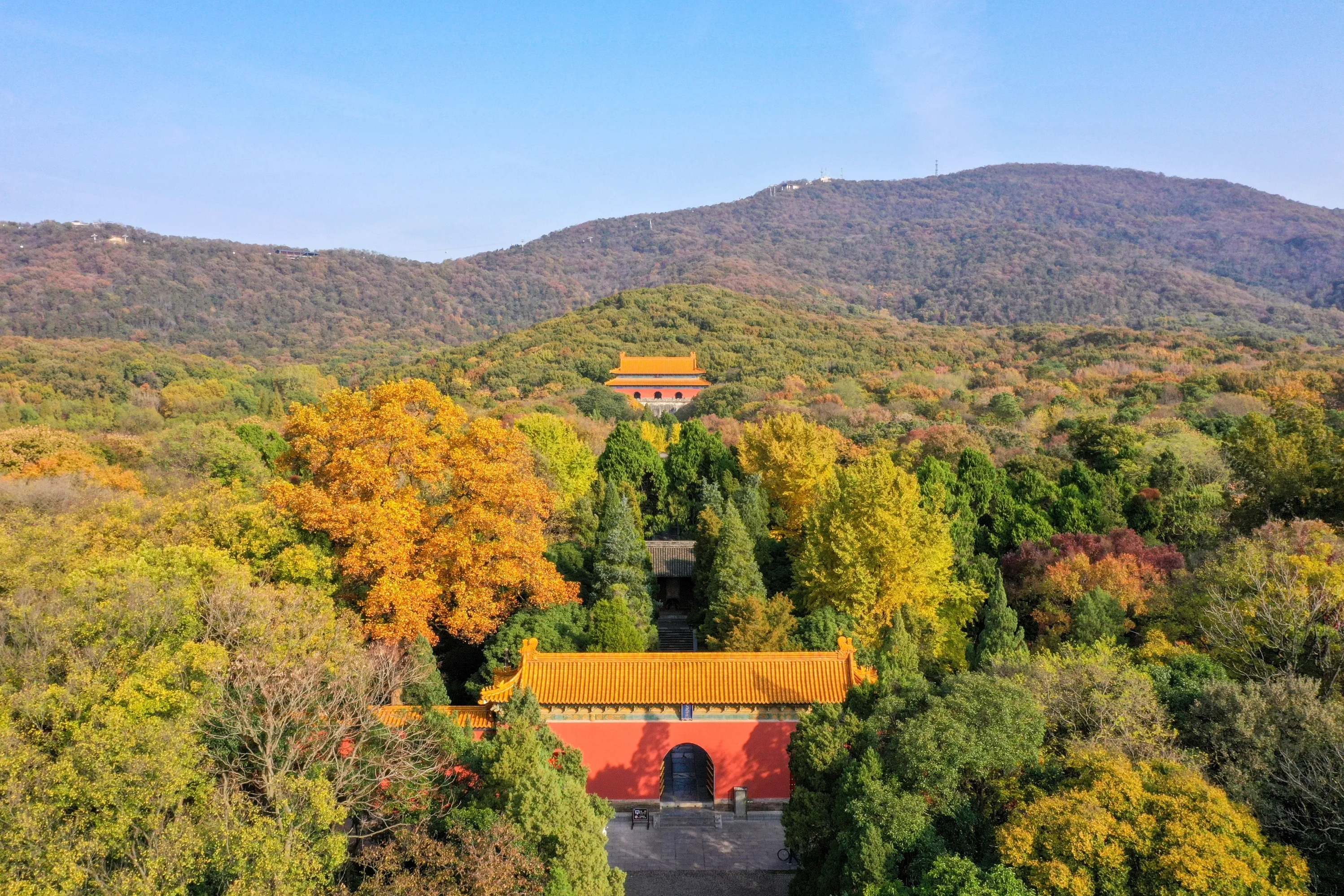 明孝陵全景图图片