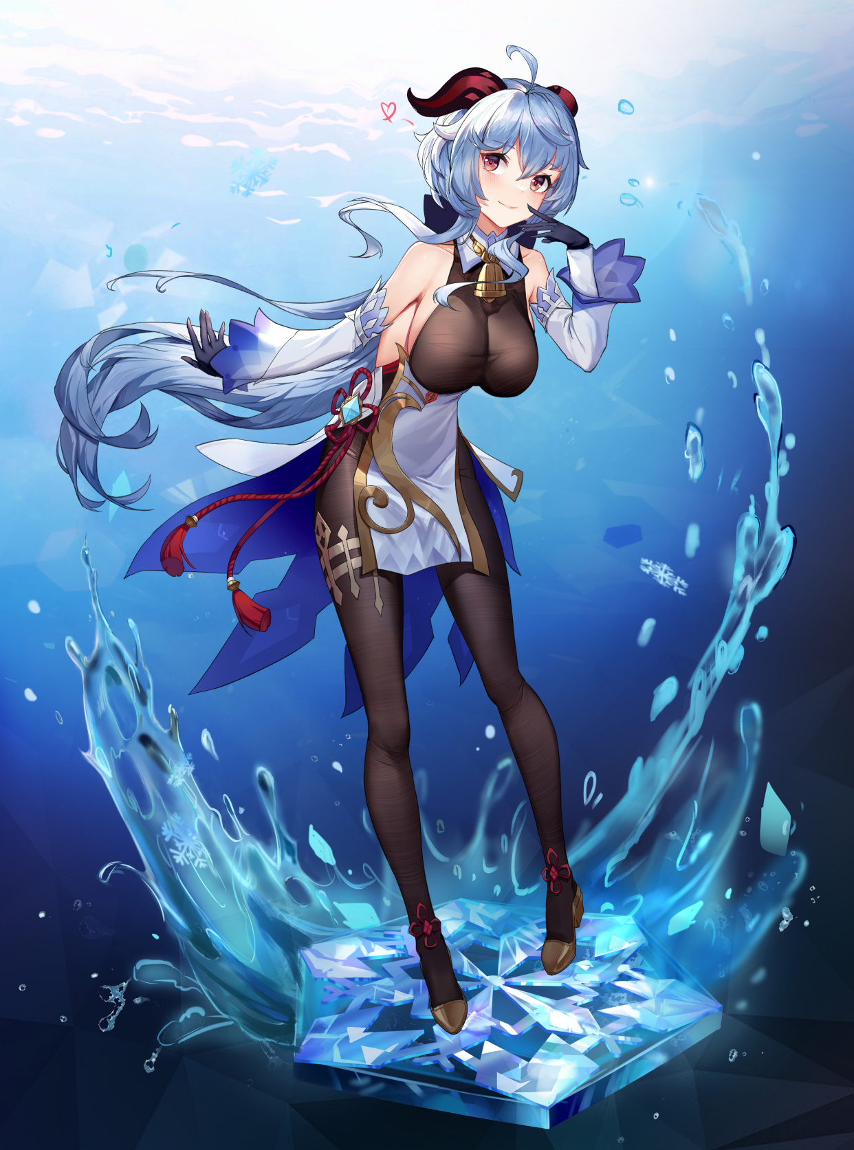 甘雨:早上好,是哪里没有梳理好吗,请不要盯着我的头饰看