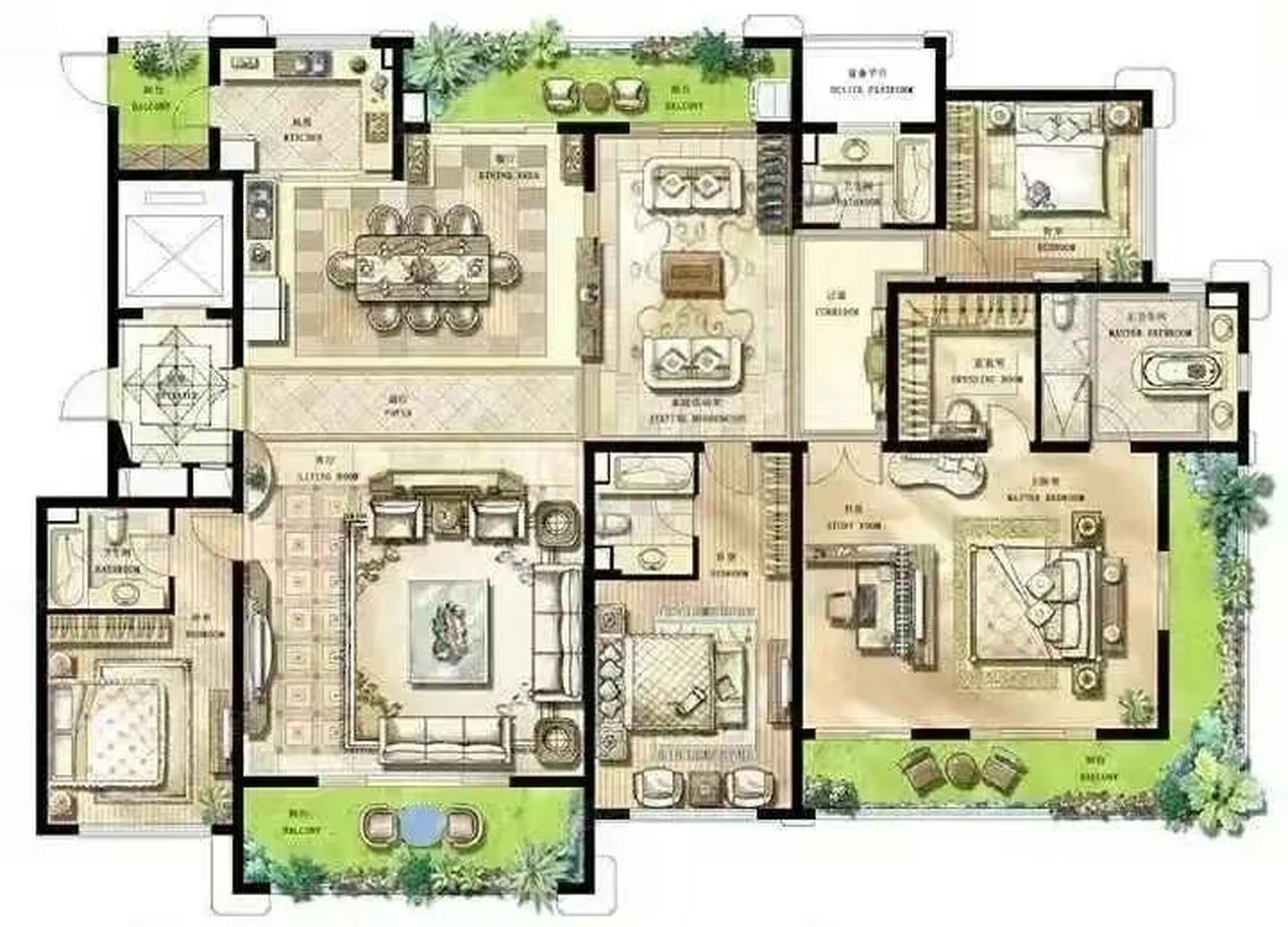 一般开发商想都不敢想.330平米的花园户型应该会让你惊叹不已
