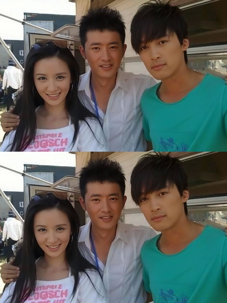 胡歌张萌任泉早期合照,张萌年轻的时候这么漂亮的吗,虽然现在也挺漂亮