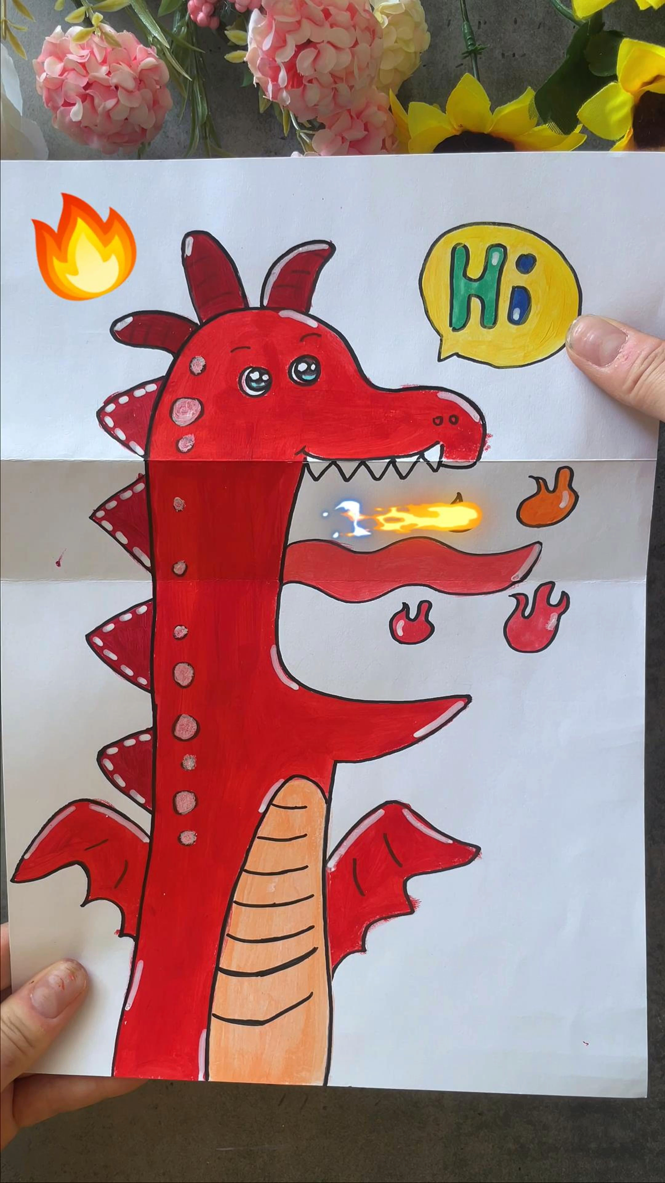 喷火的帅气恐龙创意简笔画你见过吗?快和小真一起画一个吧-度小视