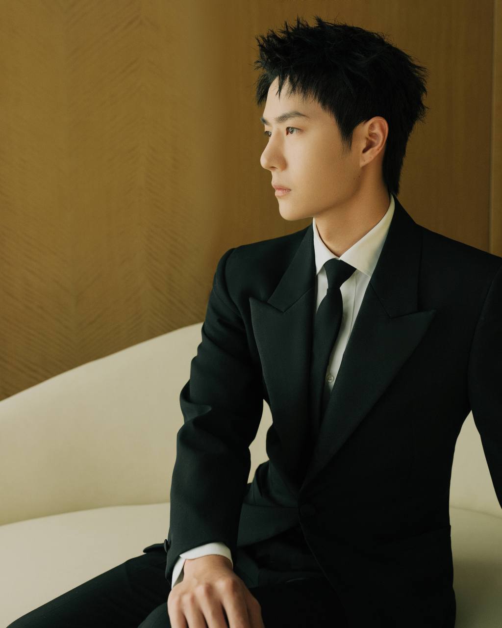 王一博此次金鸡奖红毯,低调干练,墨绿色西装,没有带任何配饰,眼神澄澈