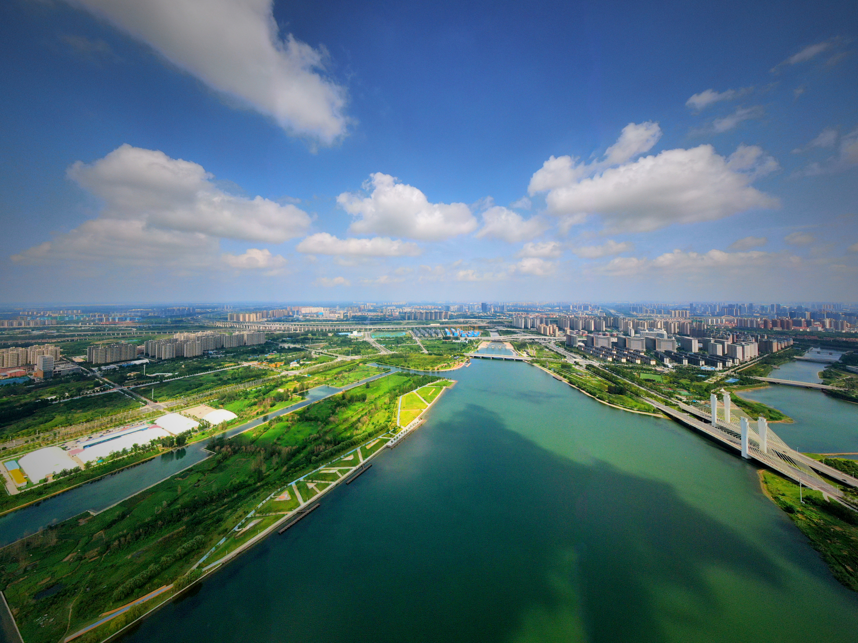 俯瞰郑州北龙湖!