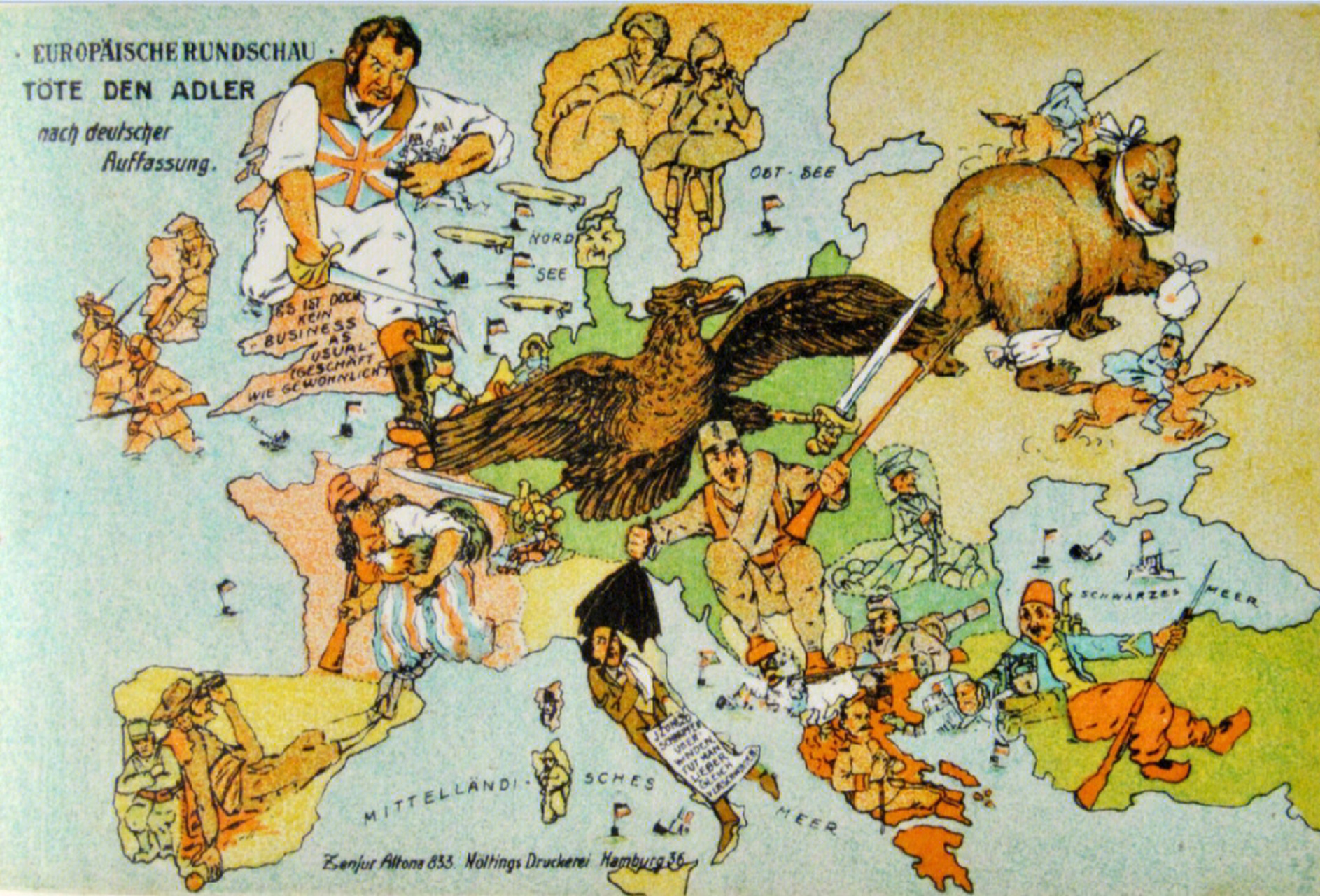 欧洲时局图  你能看出来是哪一时期的吗?