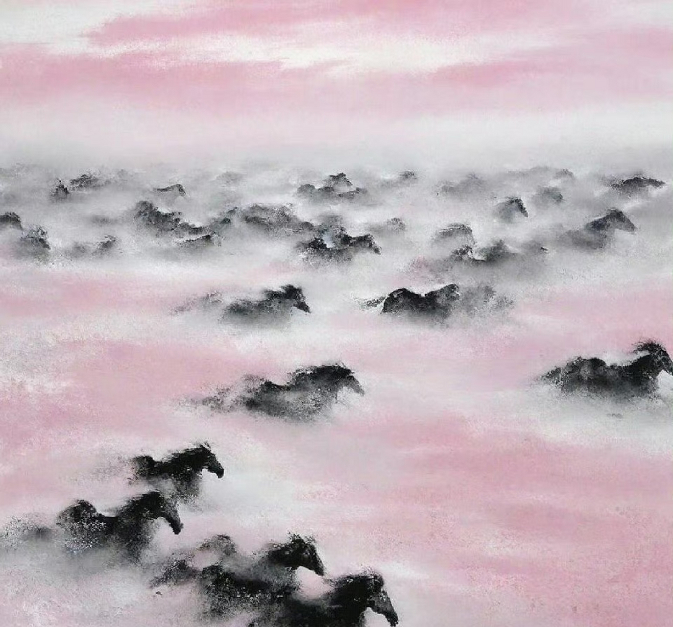 万马奔腾,千里马酬千里志.