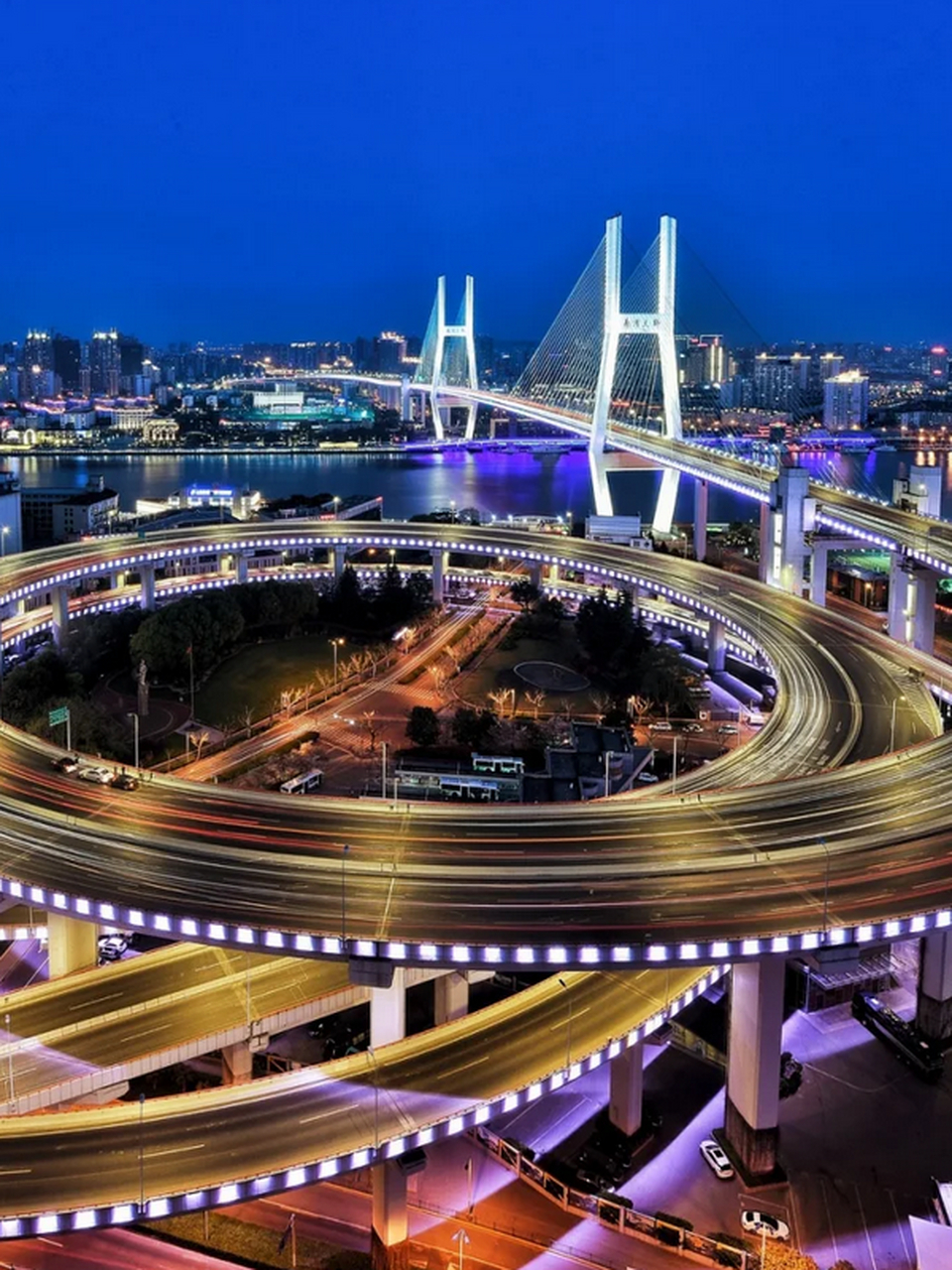 南浦大桥城市夜景,璀璨如星,魅力无限  南浦大桥是上海的标志性地标