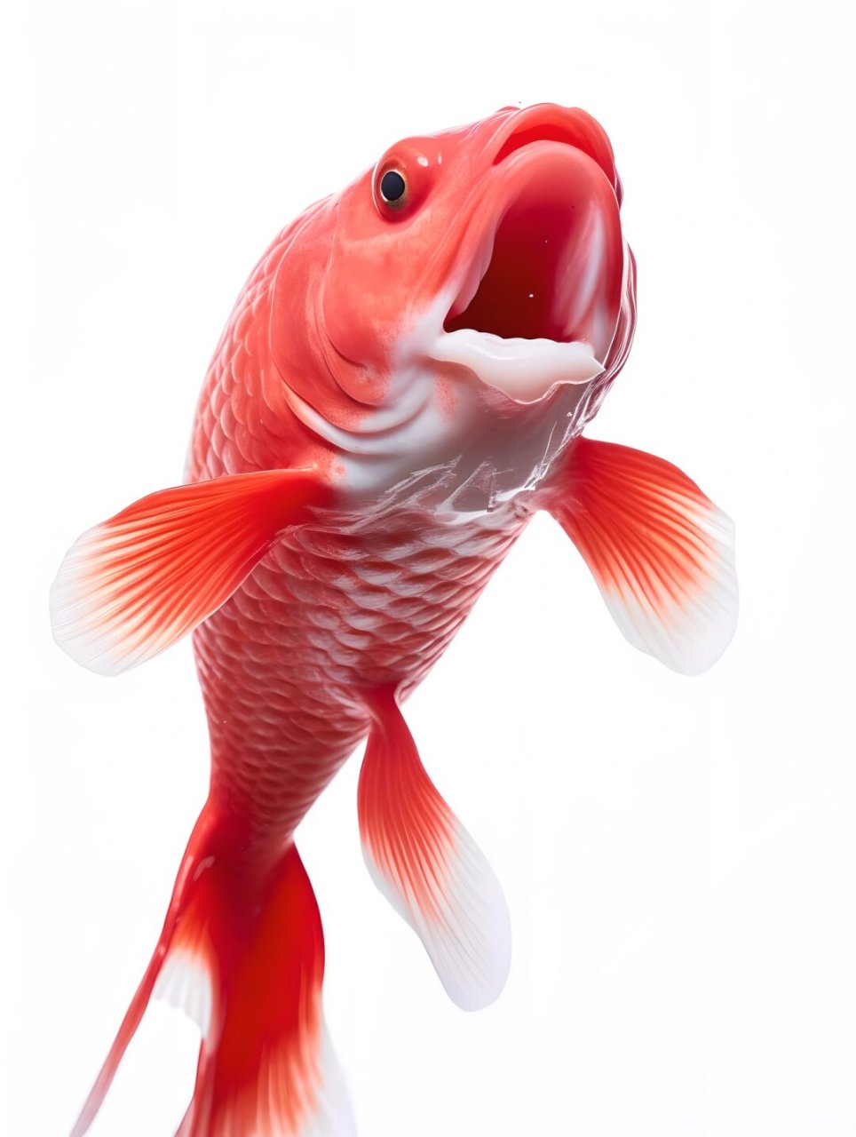 原创高清绘画素材～一组红鲤特写  红鲤被精心描绘,展现出其鲜艳的