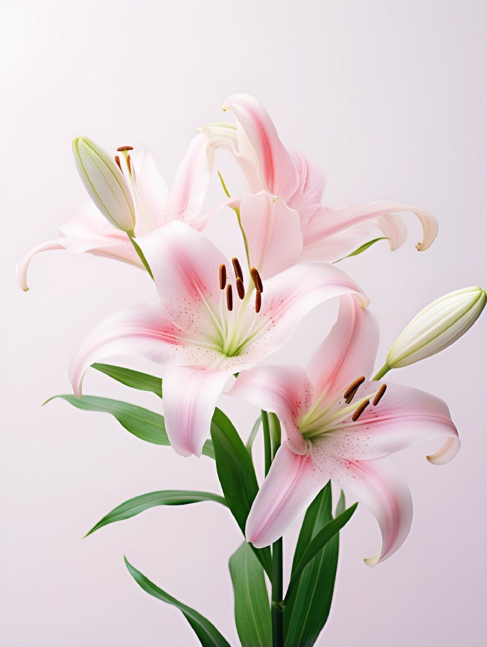 绘画素材——百合花  素材中详细展现了百合花的各种形态和特征,包括