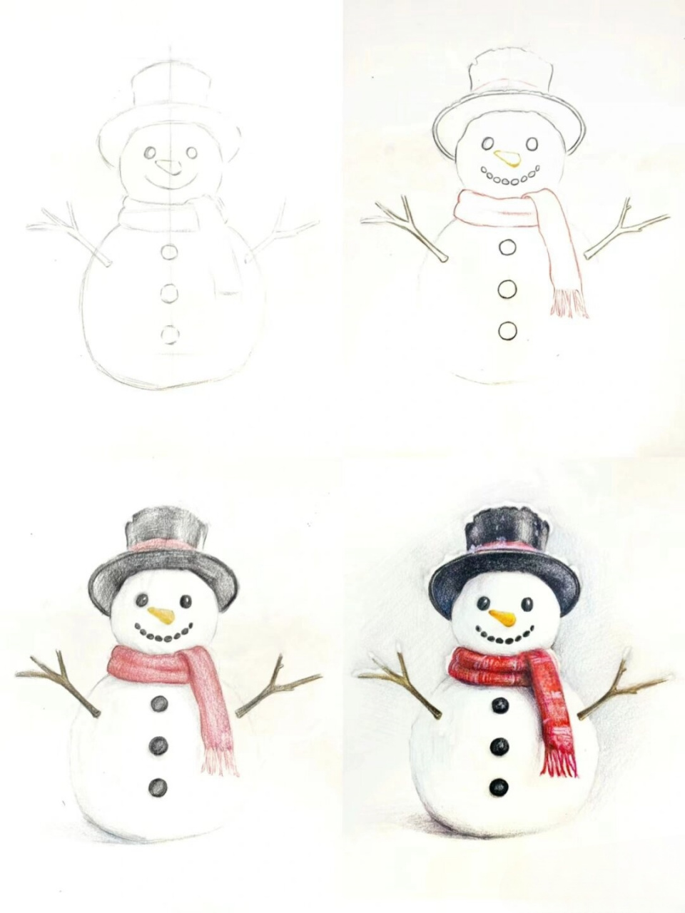 雪人彩铅卡来啦  雪人彩铅卡翩然而至,宛如冬日里的艺术精灵.