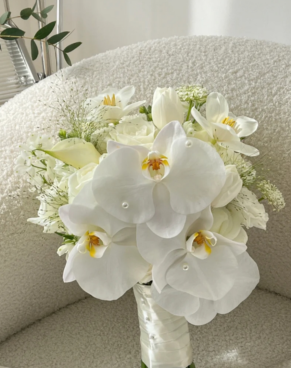 超仙女的白色系蝴蝶兰手捧花 在这个充满浪漫与美好的日子里,给心爱的
