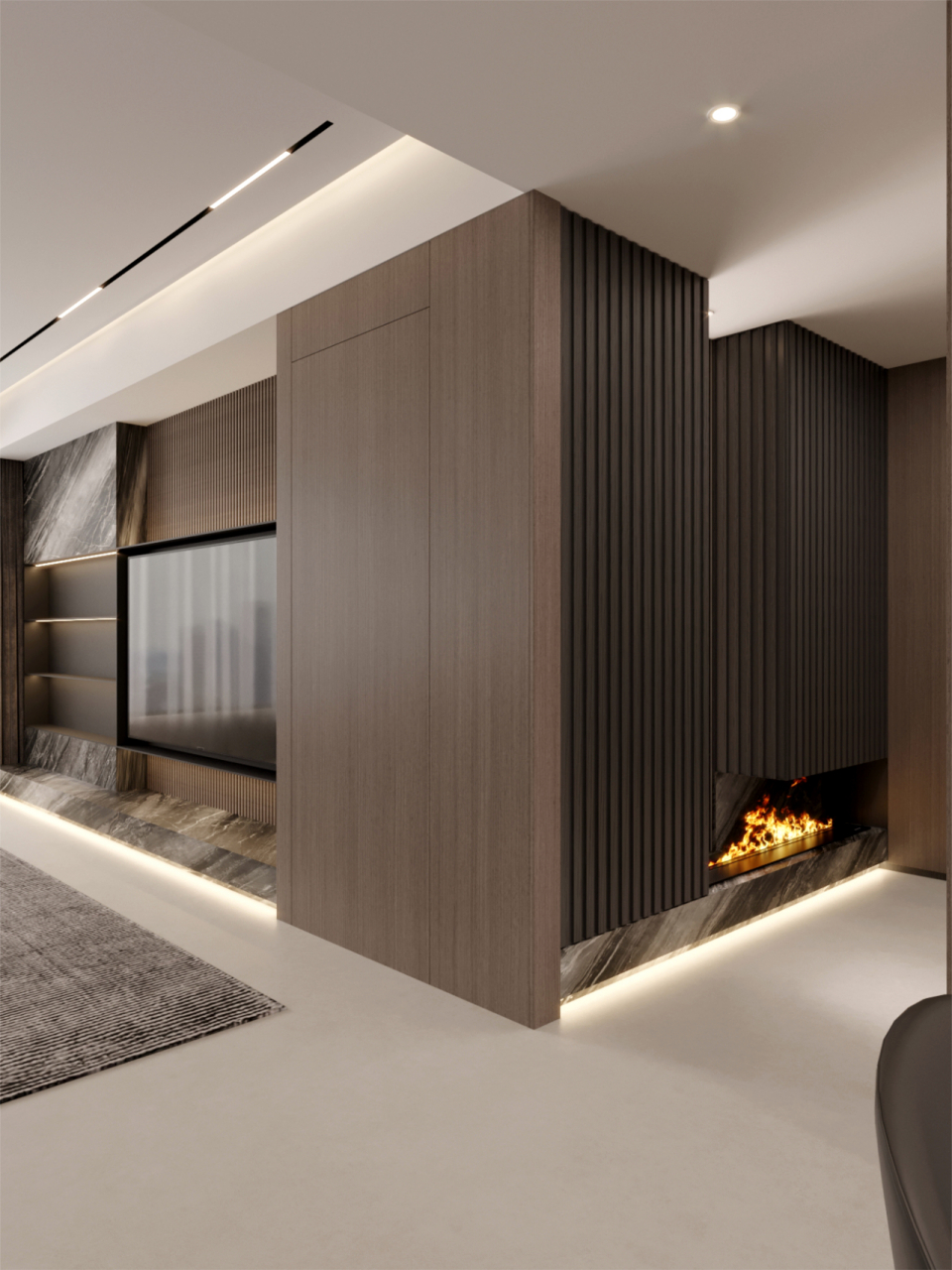 160㎡意式极简|低调沉稳的高级感装修  暖咖色与意式极简风格的搭配