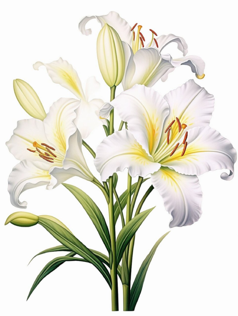 绘画素材 萱草花素材  这是一套专门以萱草花为主题的绘画素材集合