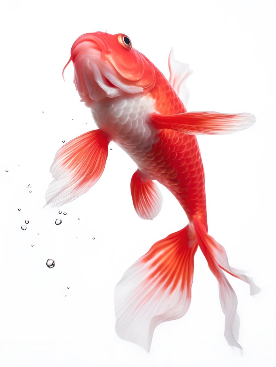 原创高清绘画素材～一组红鲤特写  红鲤被精心描绘,展现出其鲜艳的