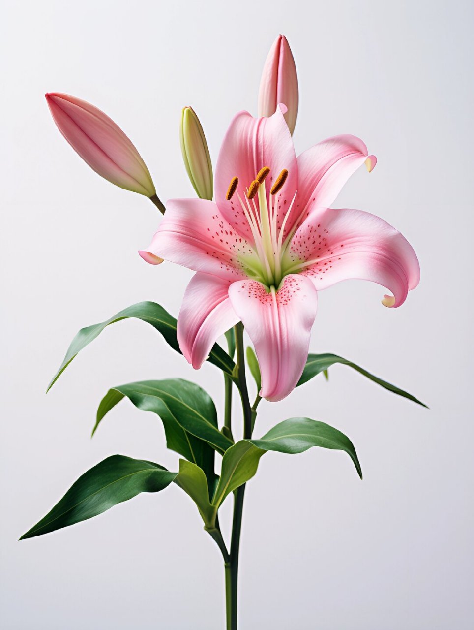 绘画素材——百合花  素材中详细展现了百合花的各种形态和特征,包括