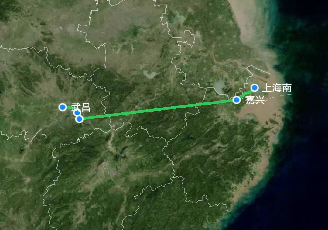 z25次列车由武昌至上海南,全程1038公里,耗时9小时30分