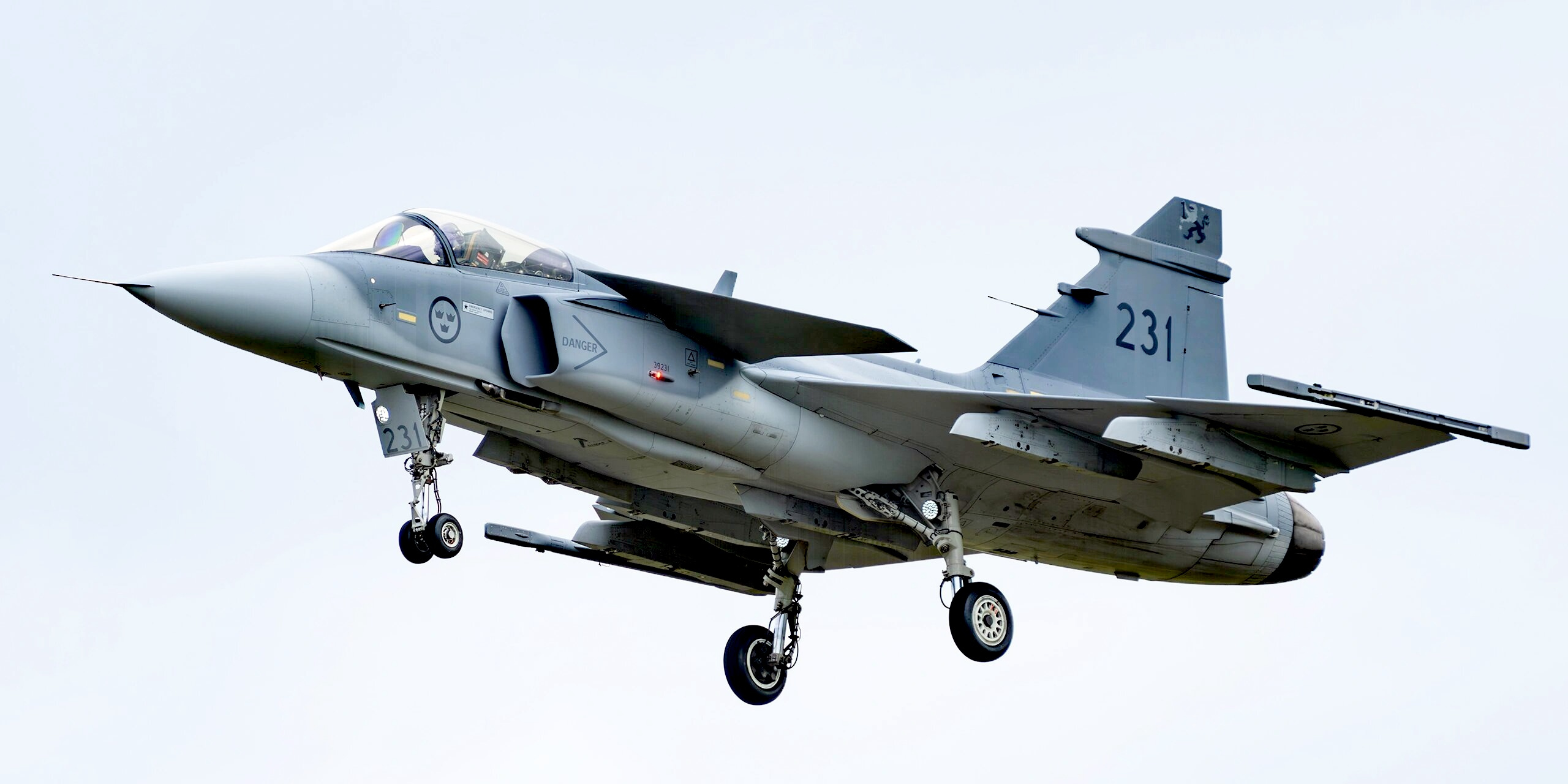 战机欣赏:瑞典 萨博 jas-39 鹰狮战斗机,该机是瑞典研制的一款三代半