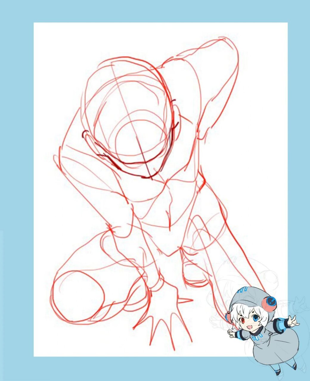 画画模板大透视单人绘画参考  我非常欣赏这种充满张力的宽广透视图.