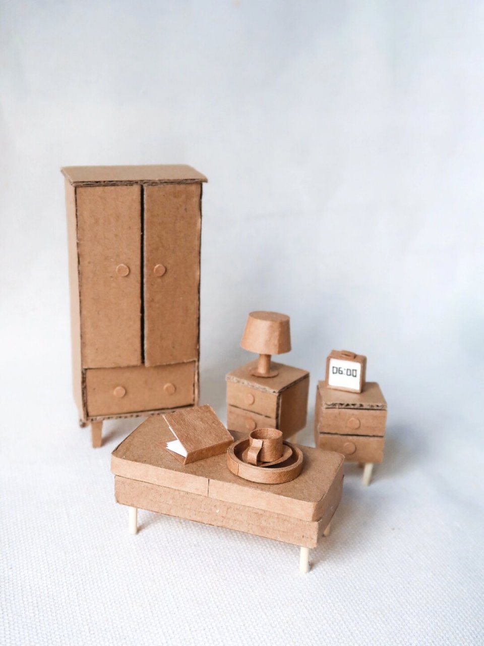 废纸箱改造 diy手工迷你卧室家具