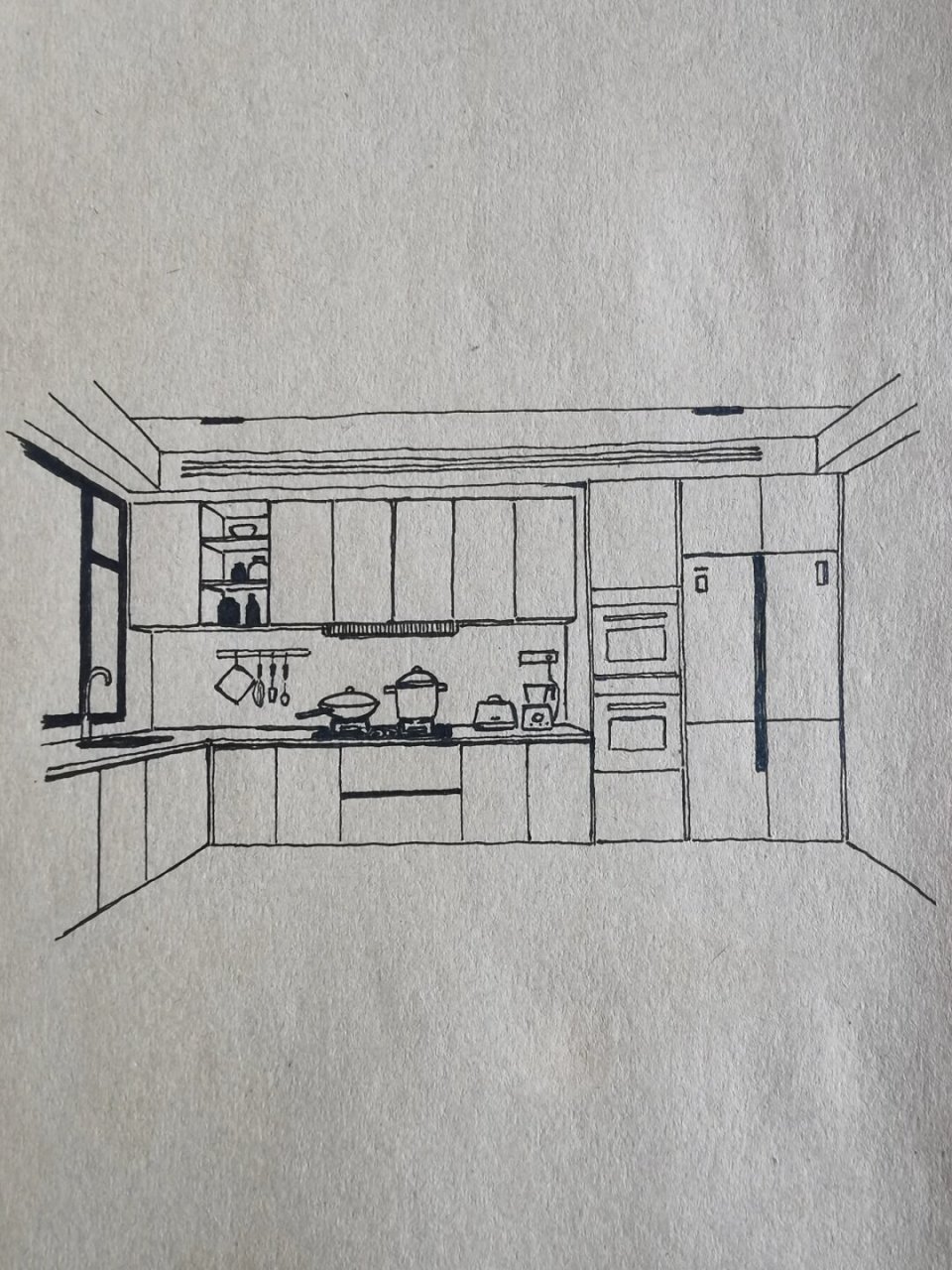 零基础学画画  尝试分步骤绘制厨房,是否会更简单呢?