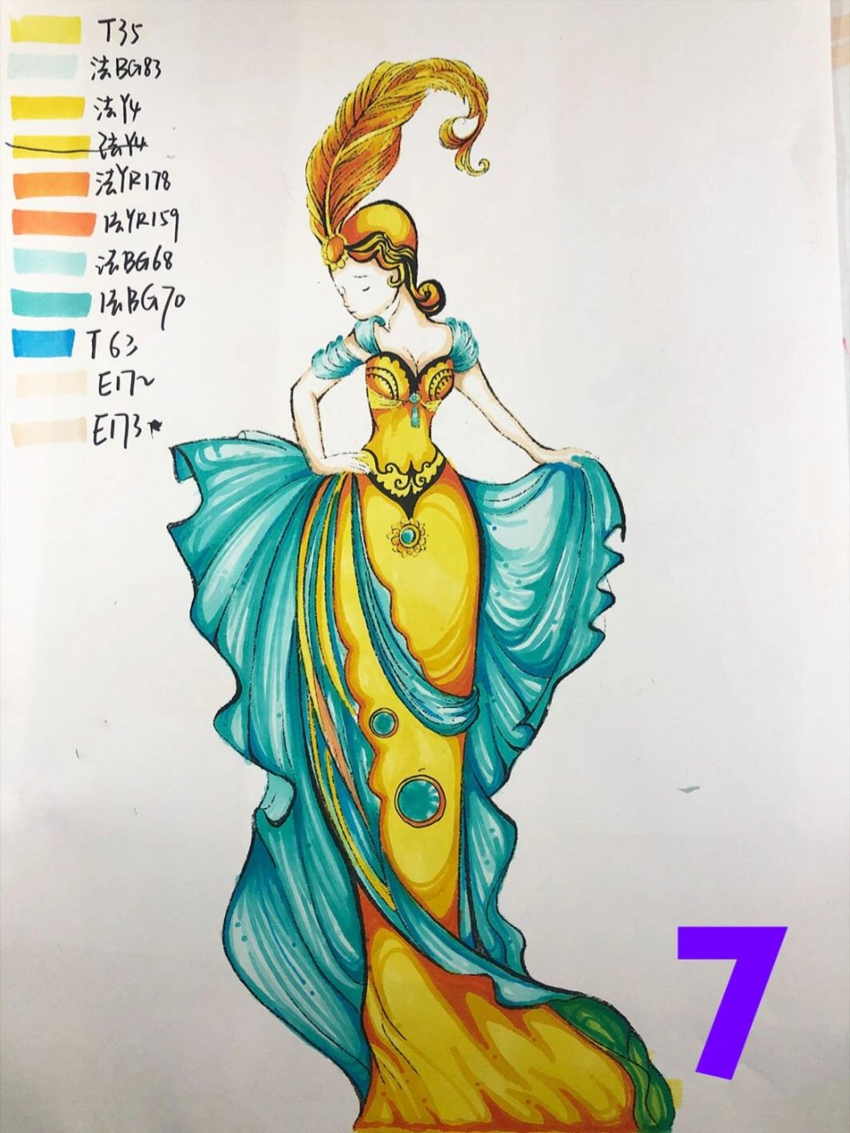 艺术设计考研,马克笔单体上色练习～  使用法卡勒马克笔进行单体上色