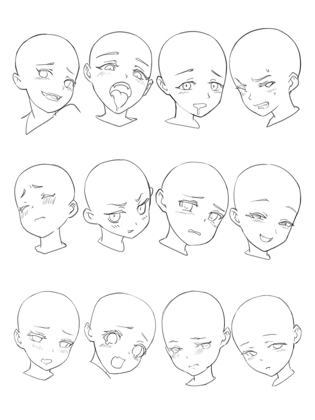 上千种表情画法教程素材参考~