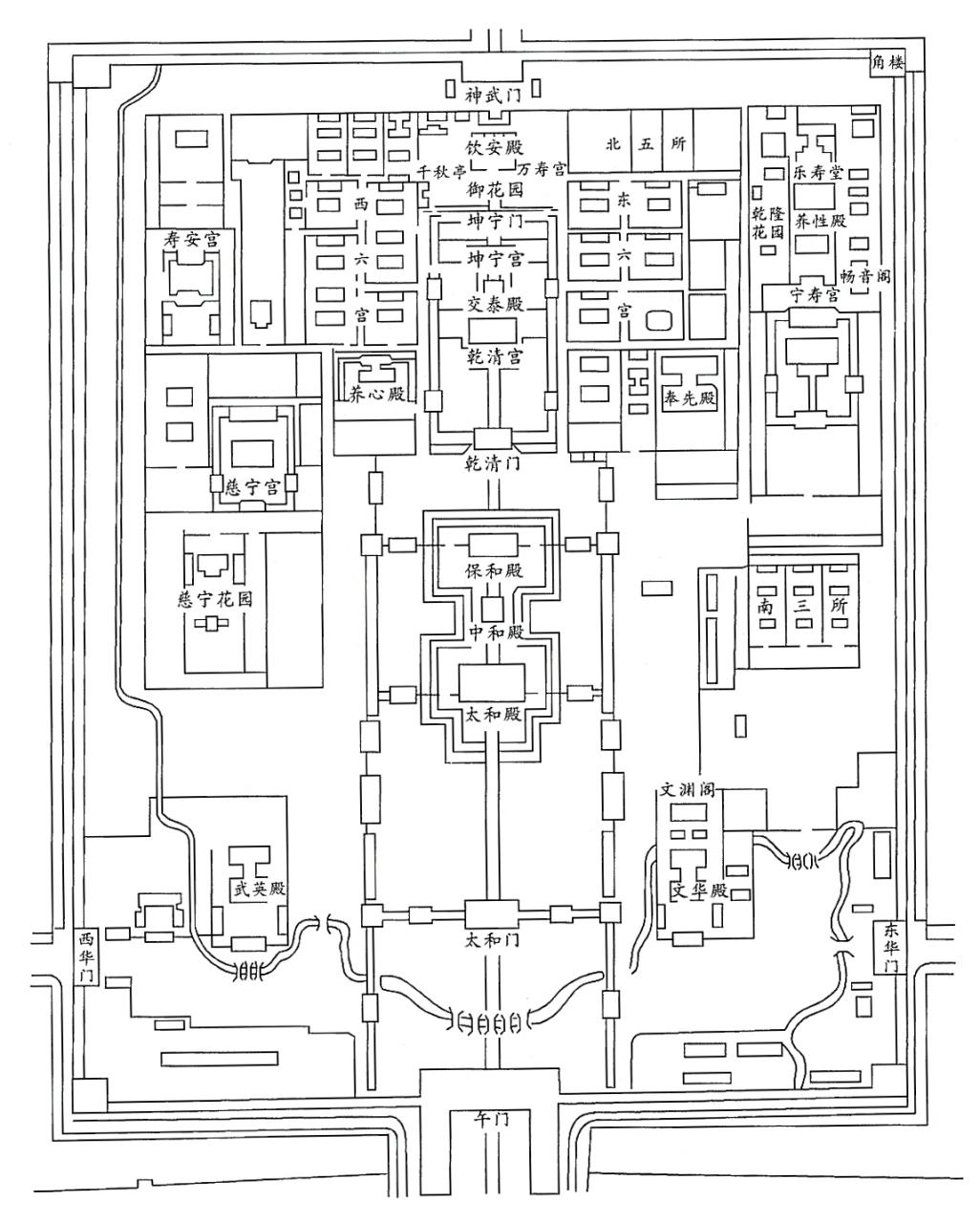 紫禁城风水平面图图片