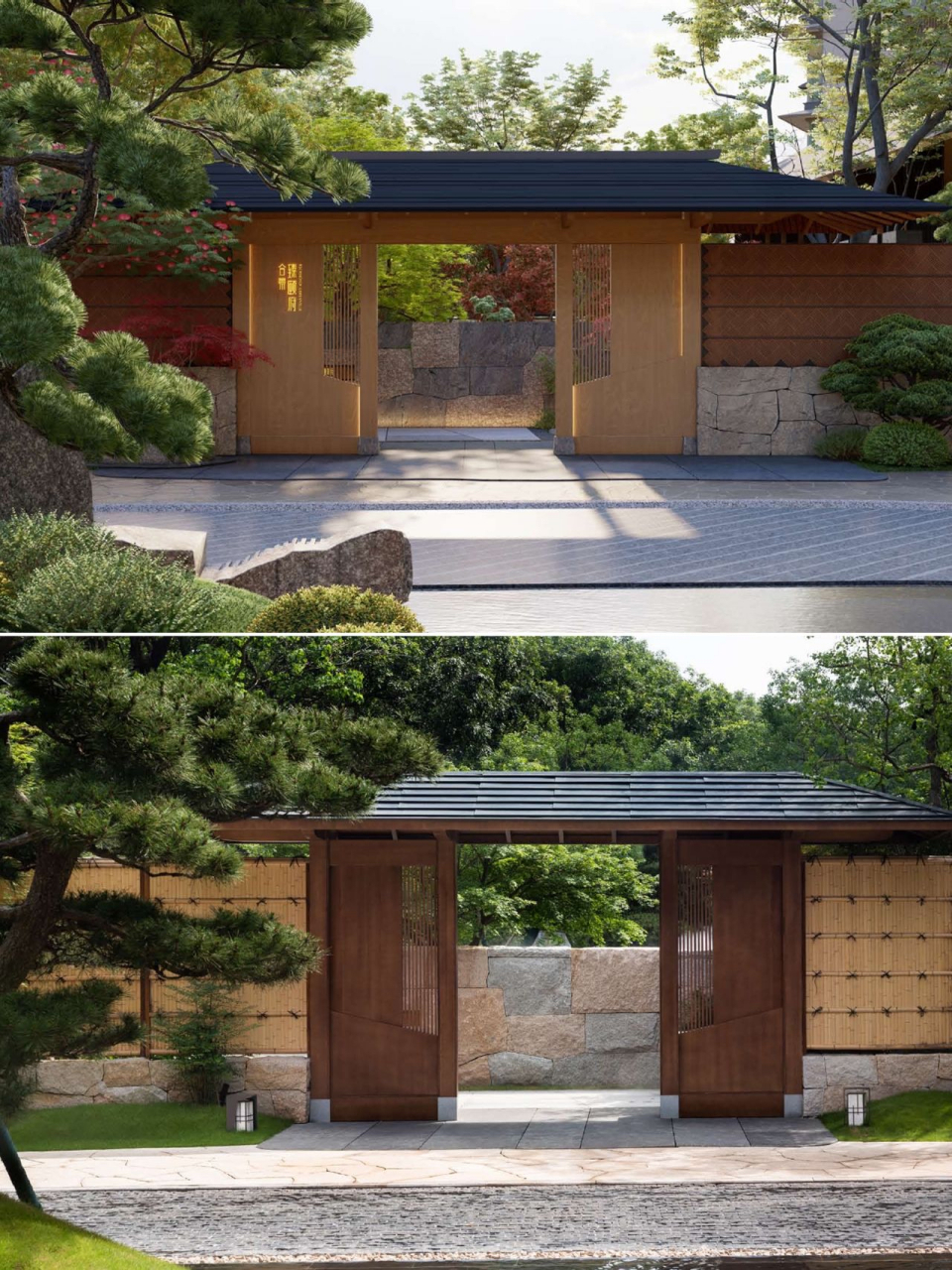 盘点那些日式庭院门头天花板! 日式风格又称和风,和式.