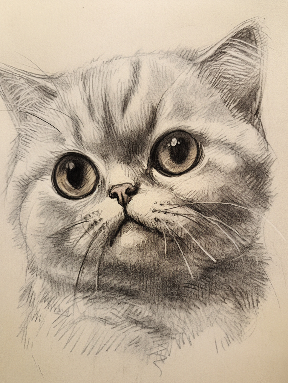 绘画创作素材素描蓝猫  女生应该都很喜欢蓝猫吧,头大脸圆,温柔平静