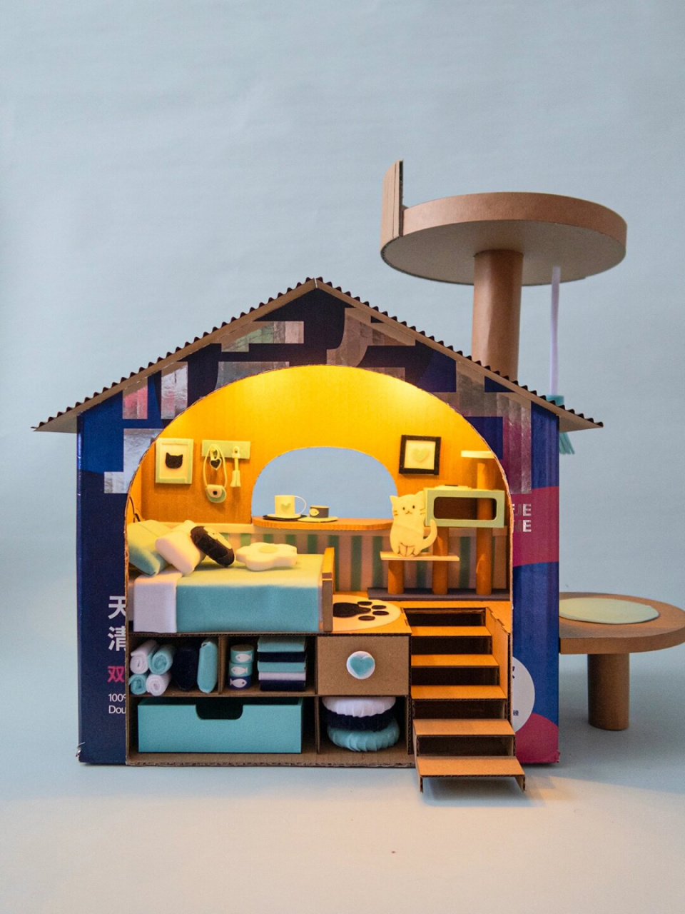 图纸分享|纸箱改造猫屋超全教程|纸板手工  小伙伴们,猫屋的图纸来啦!