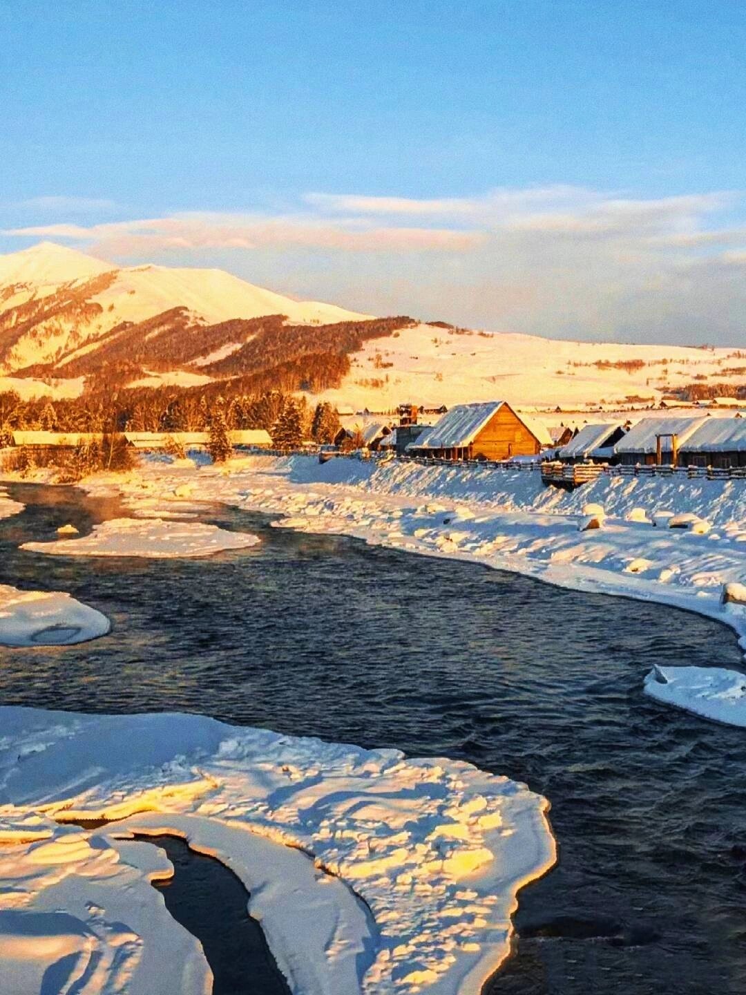 雾凇挂满的树林和赛新疆冬天新疆初冬风景图片新疆冬季景色北疆雪景
