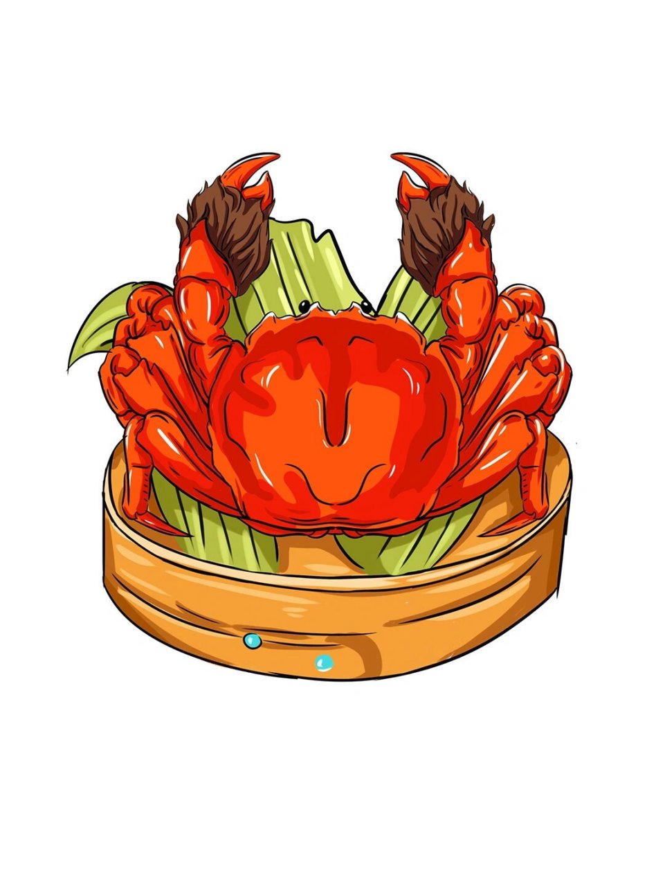 免扣彩色手绘卡通中秋节大闸蟹螃蟹插画  🌕今天我要和大家分享一组