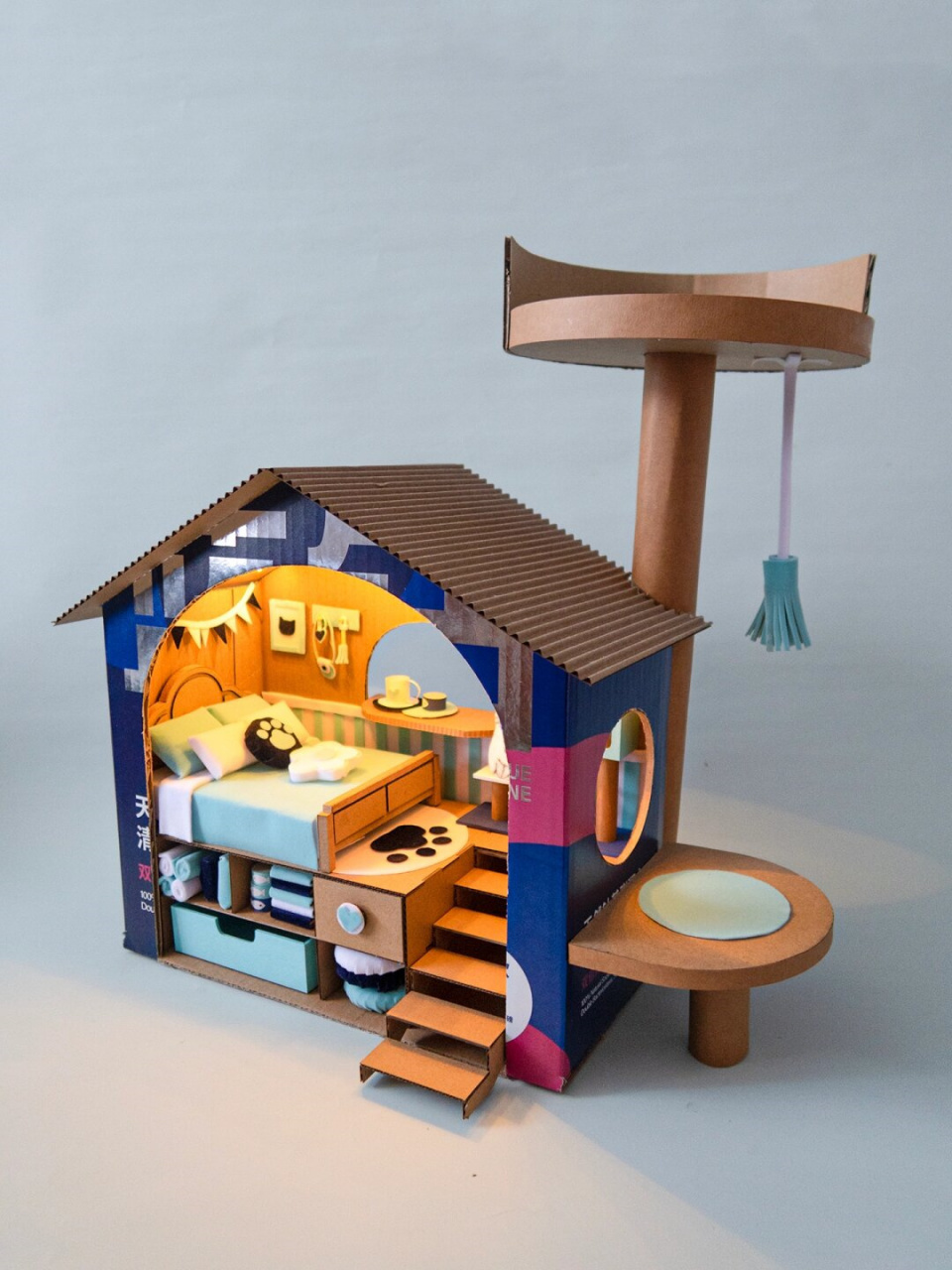图纸分享|纸箱改造猫屋超全教程|纸板手工  小伙伴们,猫屋的图纸来啦!