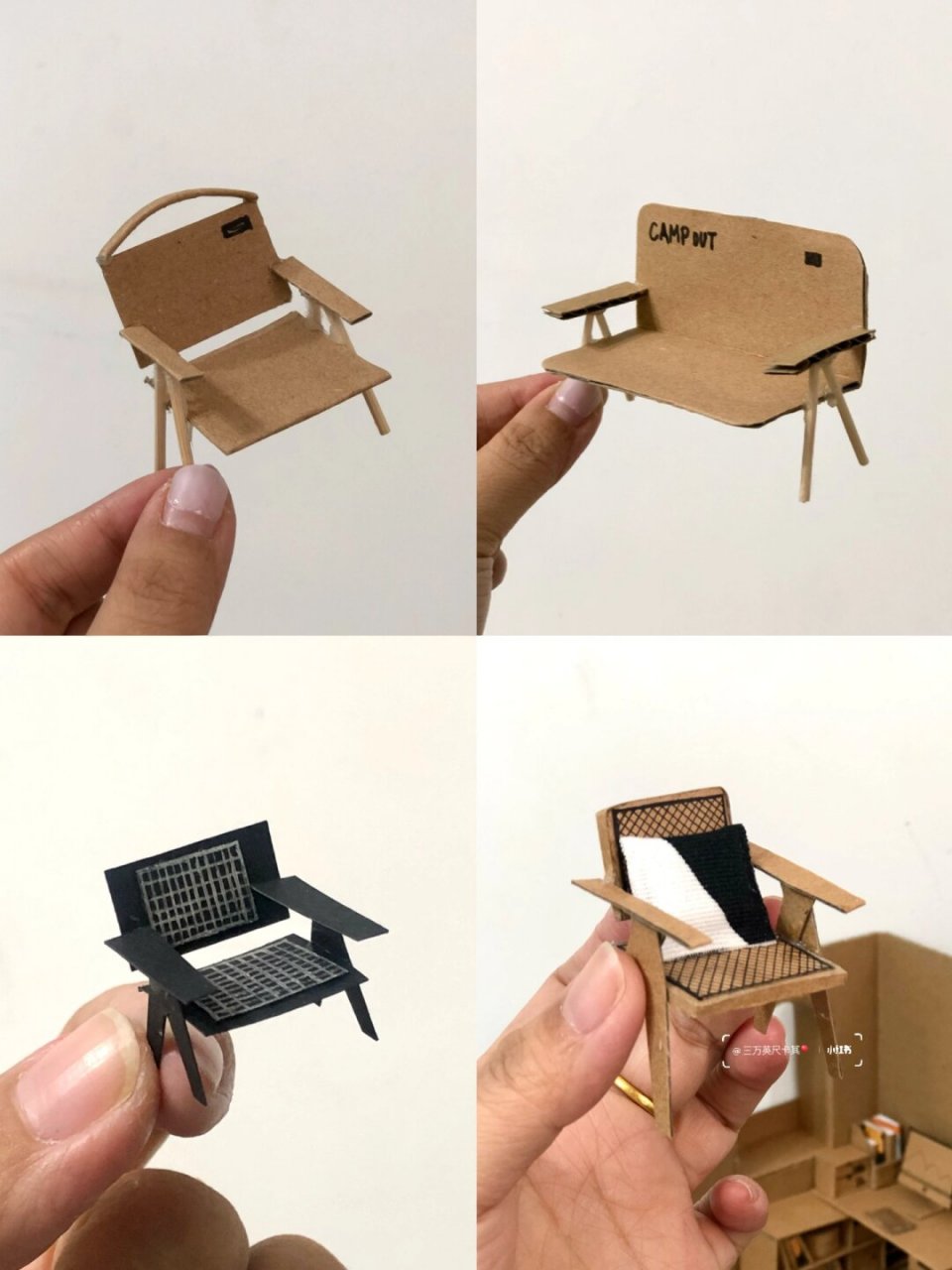 微缩家具手工迷你小沙发小椅子