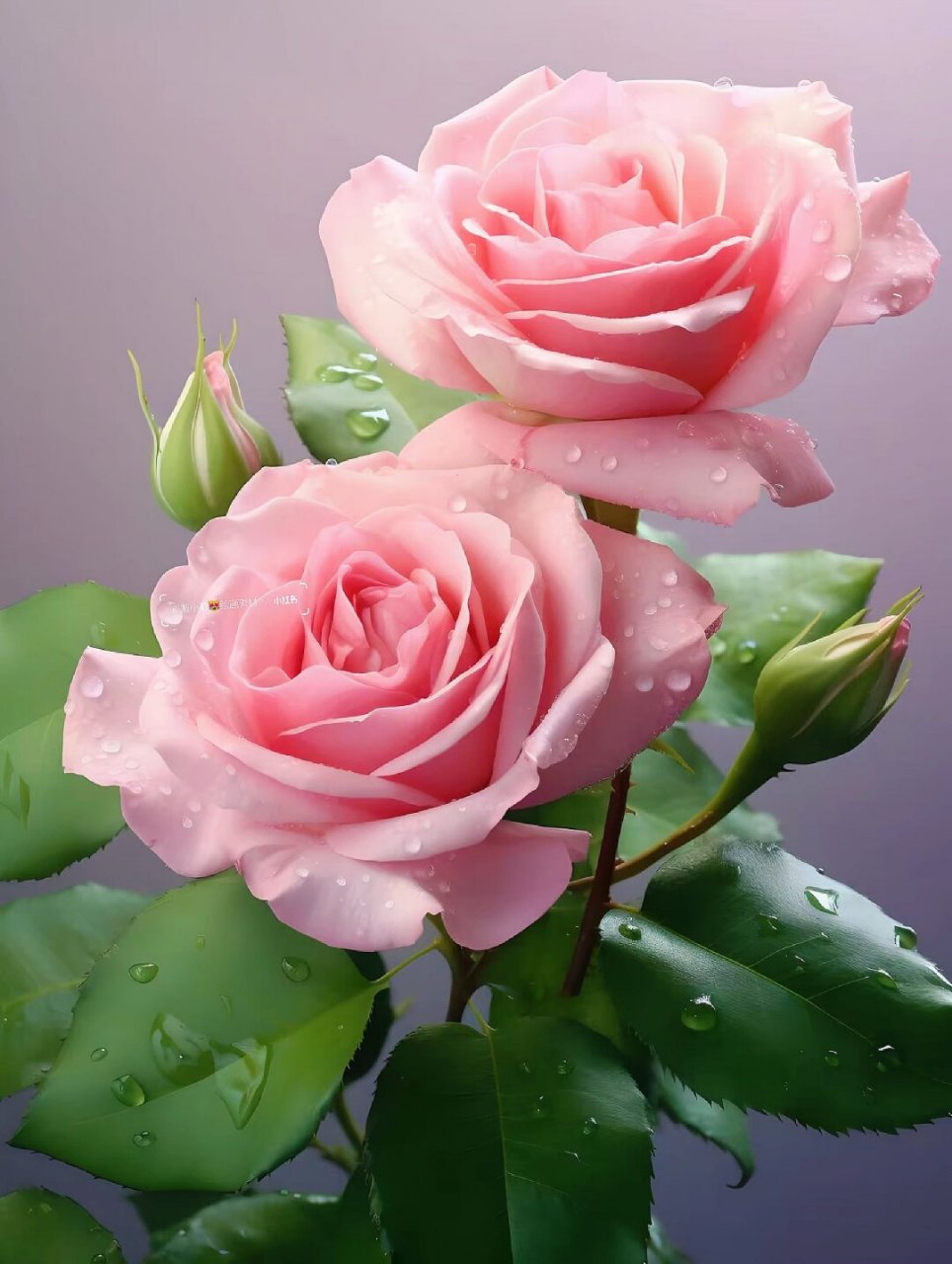 绘画素材:粉色玫瑰  在阳光下盛开