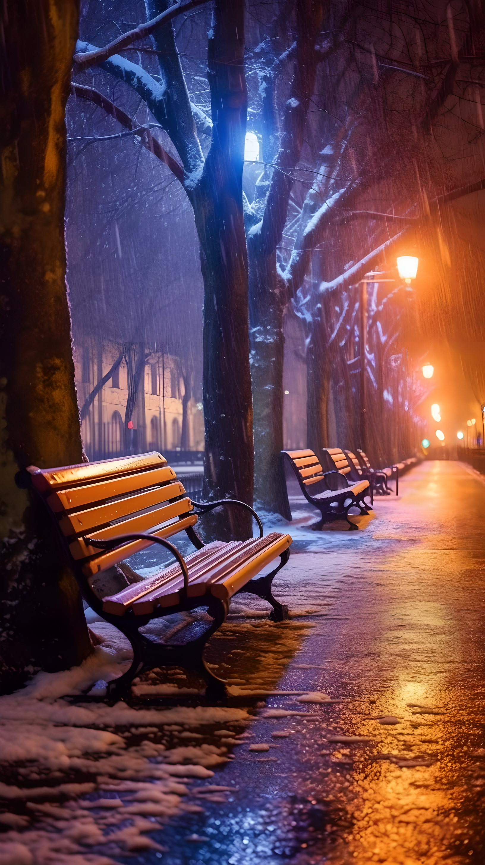 城市下雪夜景图片大全图片