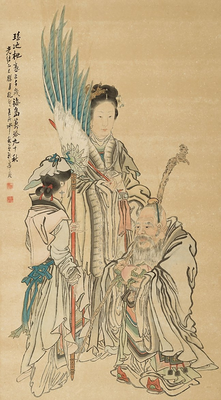 清代画家沙馥人物绘画作品欣赏,描绘了传统故事中的人物,画风古朴