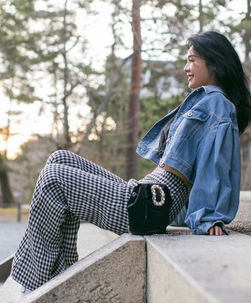 李沁牛仔外套#美女