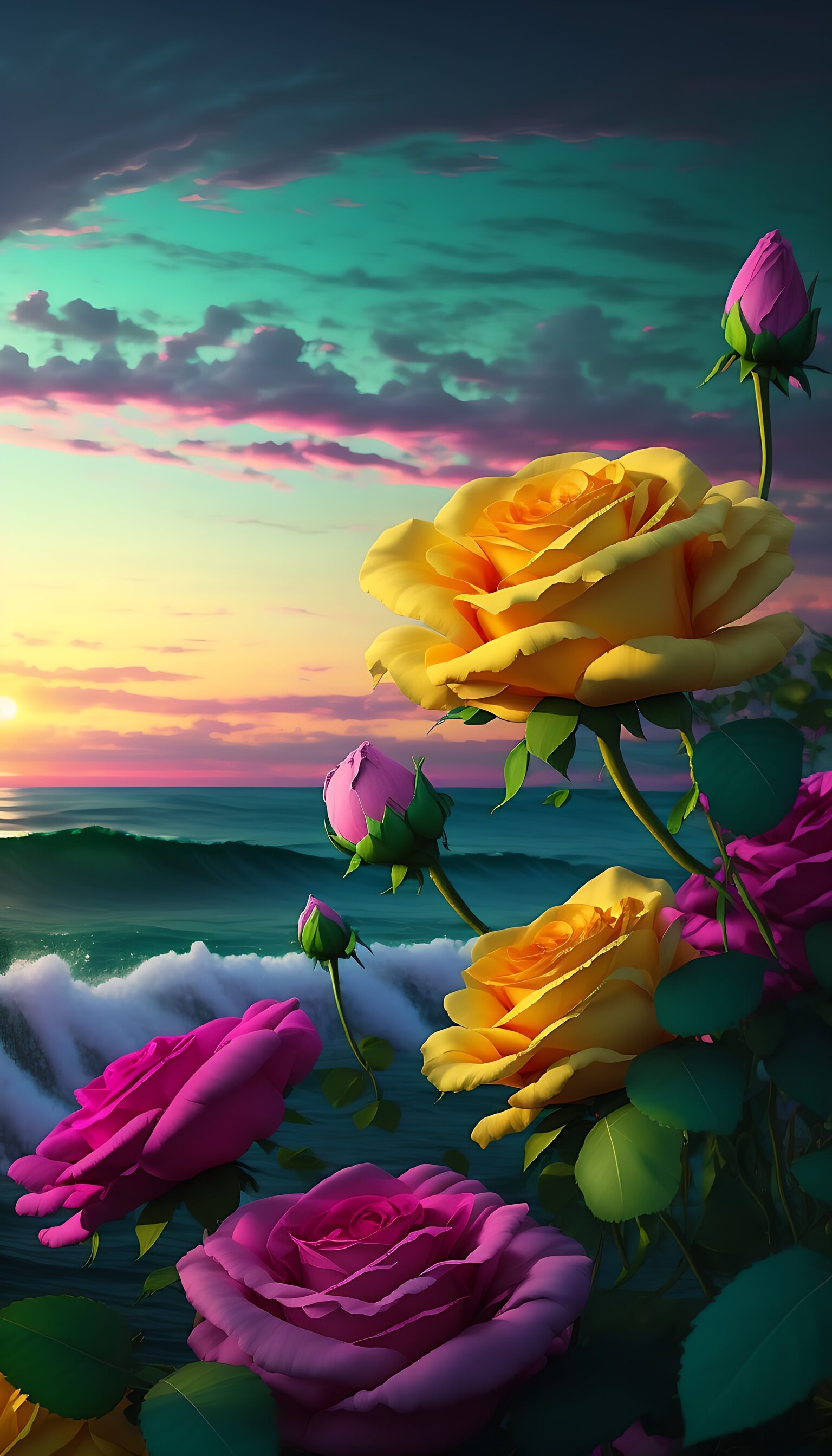 从远处看去,整个天空就像是一幅巨大的油画,色彩斑斓,美得让人窒息.