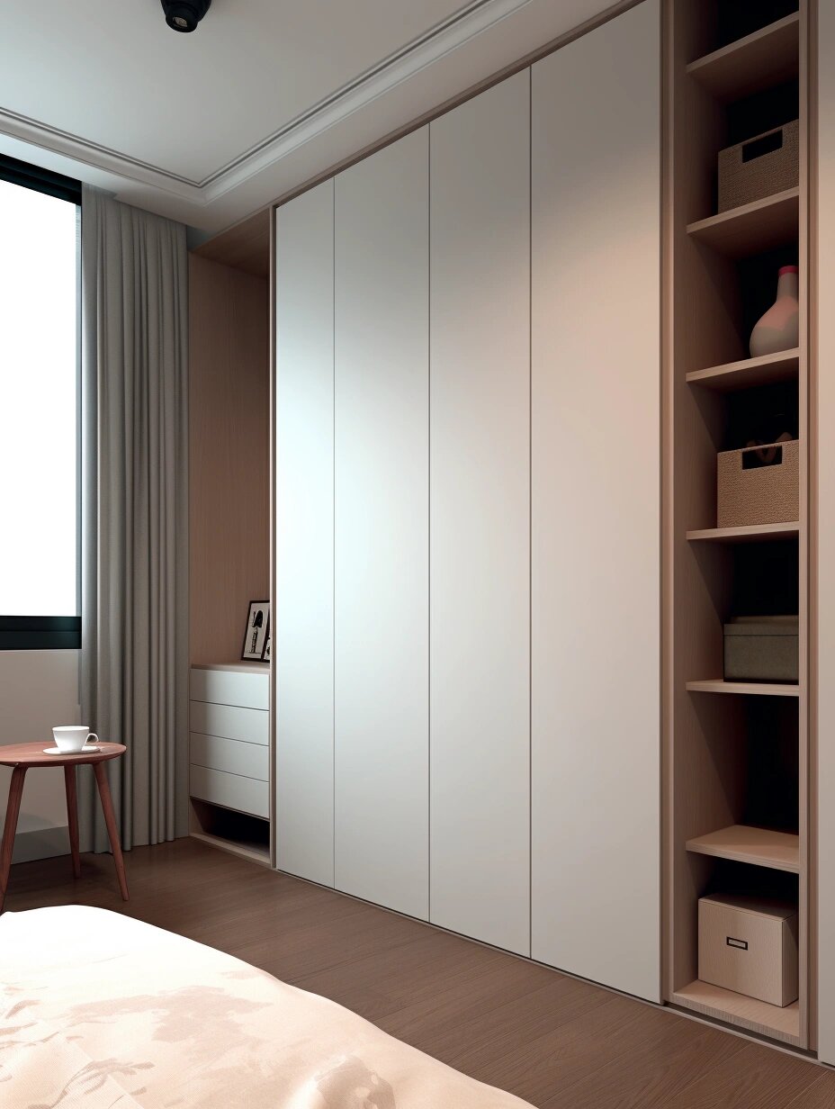 木色白相遇丨现代简约卧室,梦幻衣柜设计  原木与白色的完美融合,卧室