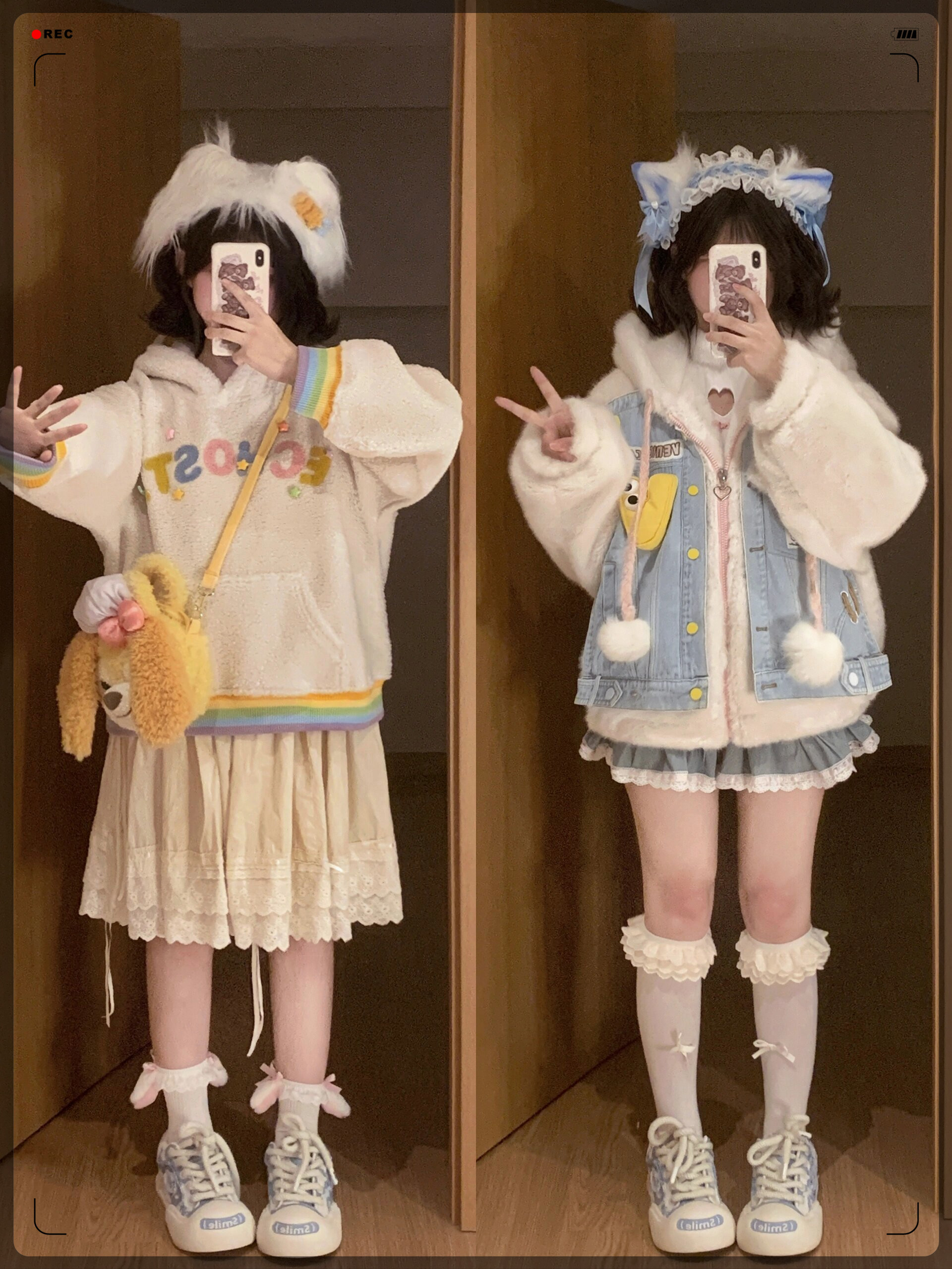 可爱的我总是喜欢身穿可爱的卫衣和外套!