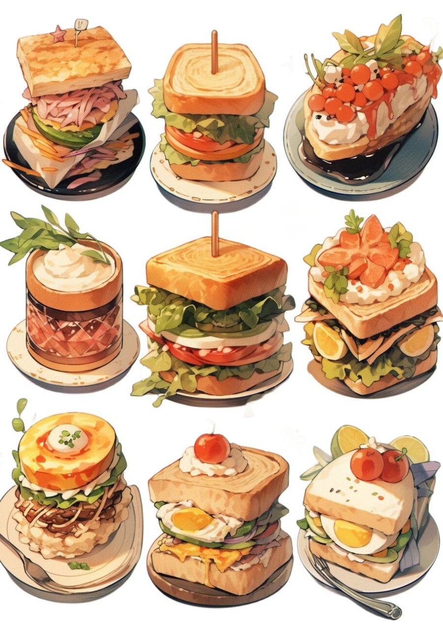 电子手帐贴纸插画美食素材  嘿,大家好!