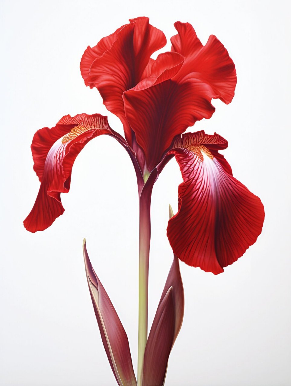 原创高清绘画素材～红色德国鸢尾组图  大家好!