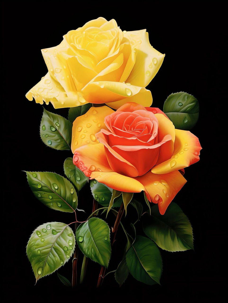 娇艳欲滴的黄玫瑰  不知你们看了我的素材后有什么想说的吗?